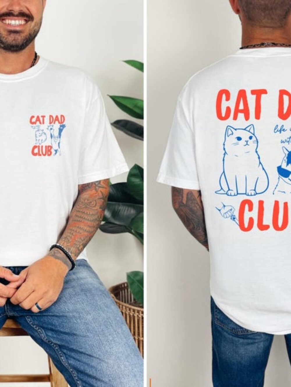 Cat Dad Shirt, Cat Dad Tee, Cat Dad Club T-Shirt, Cat Owner Gift, Funny Cat 254